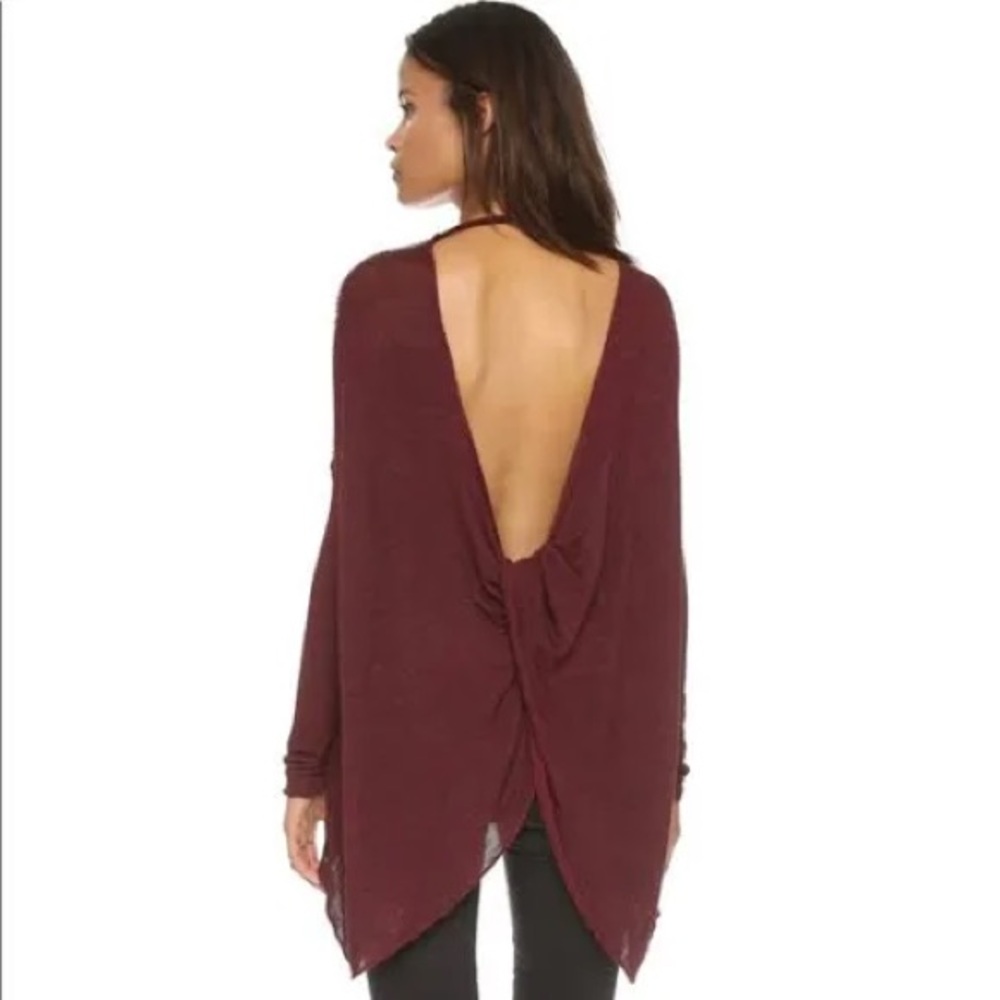 We The Free Chasing You Open Back Twist Pullover Sweater Red Xs Long Sleeve